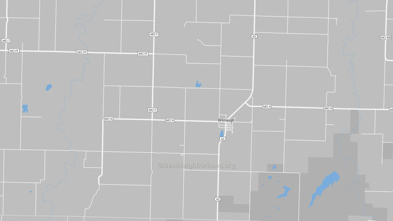 Transit Grade map of Bronaugh, MO