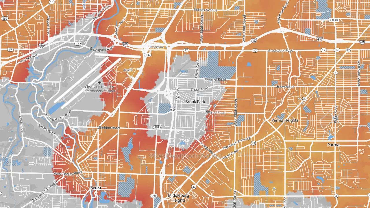 Transit Grade map of Brook Park, OH