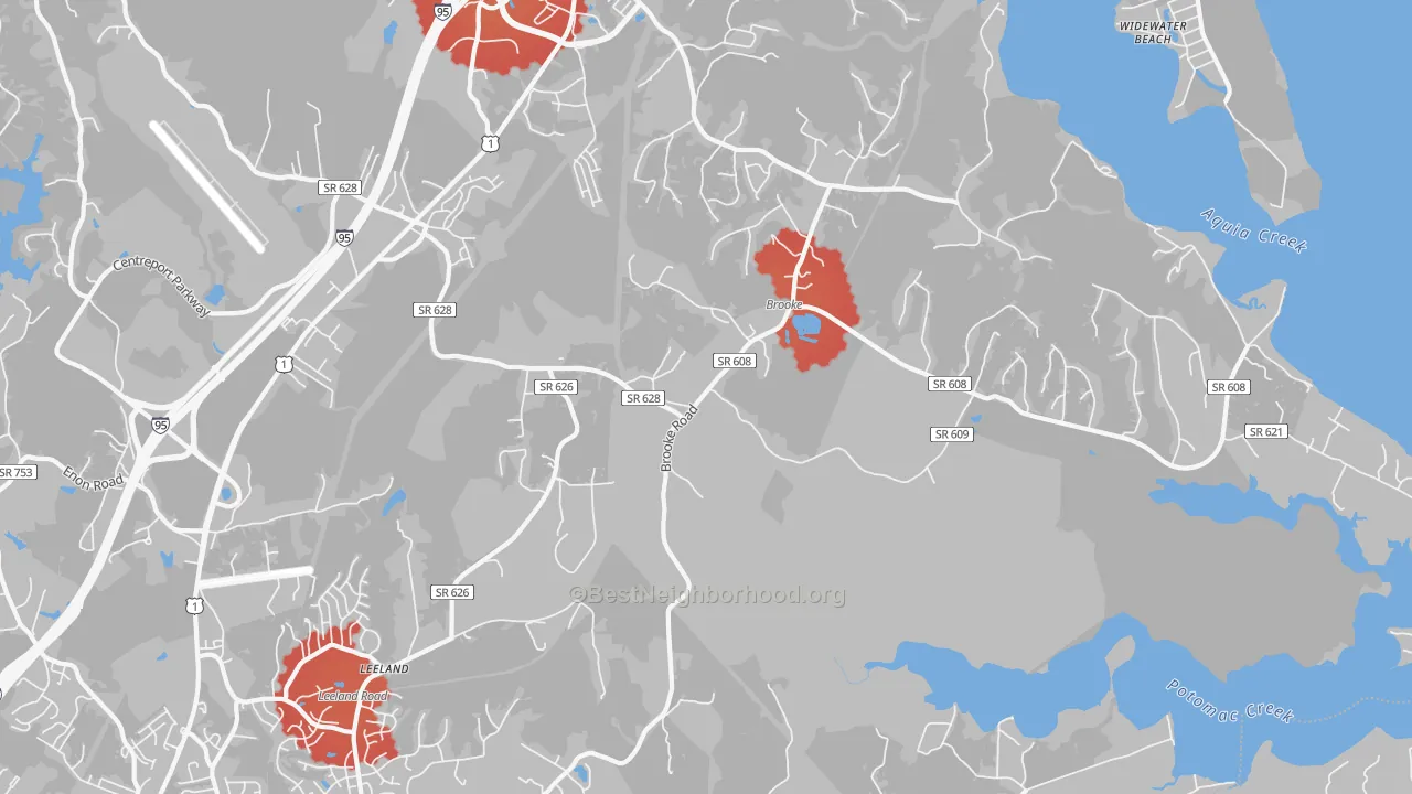 Transit Grade map of Brooke, VA