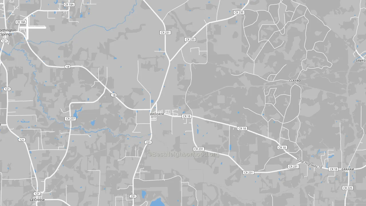 Transit Grade map of Brooker, FL
