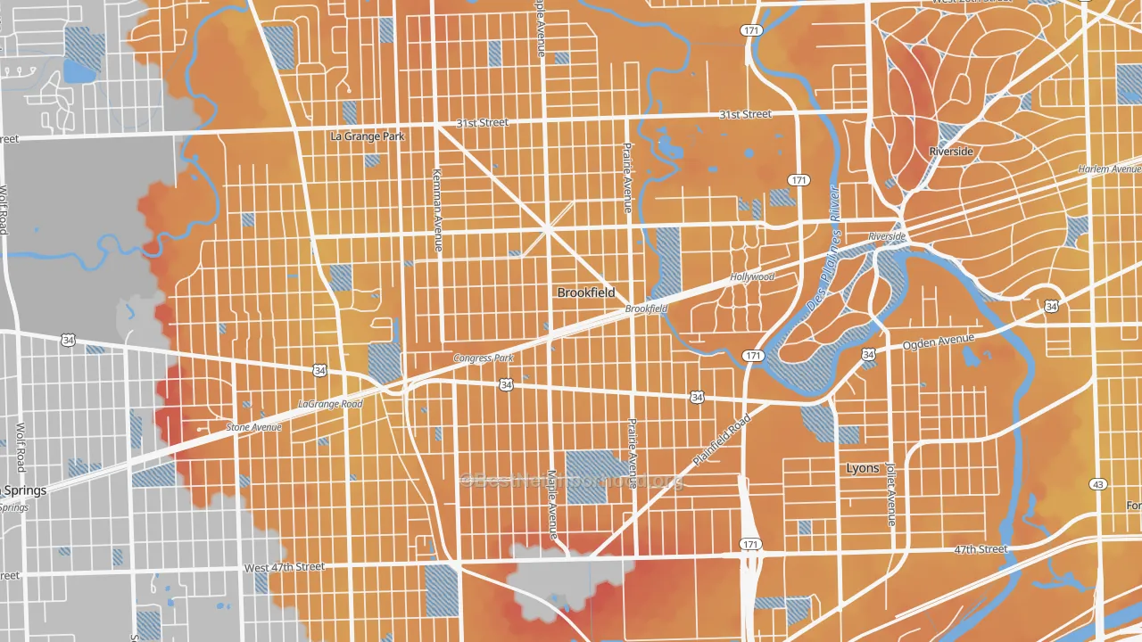 Transit Grade map of Brookfield, IL
