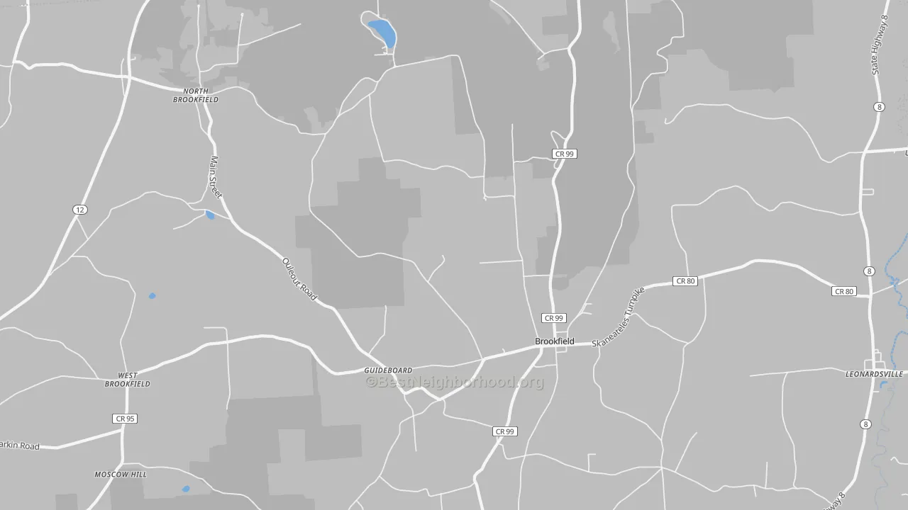 Transit Grade map of Brookfield, NY