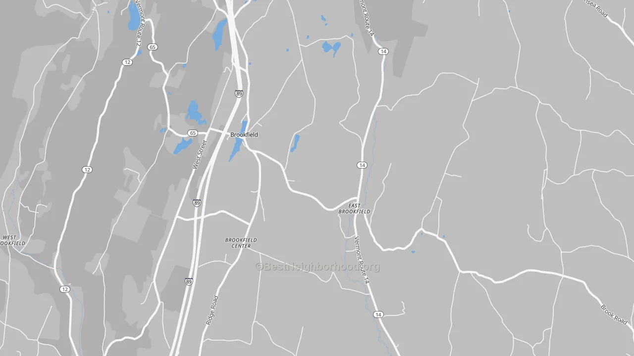 Transit Grade map of Brookfield, VT