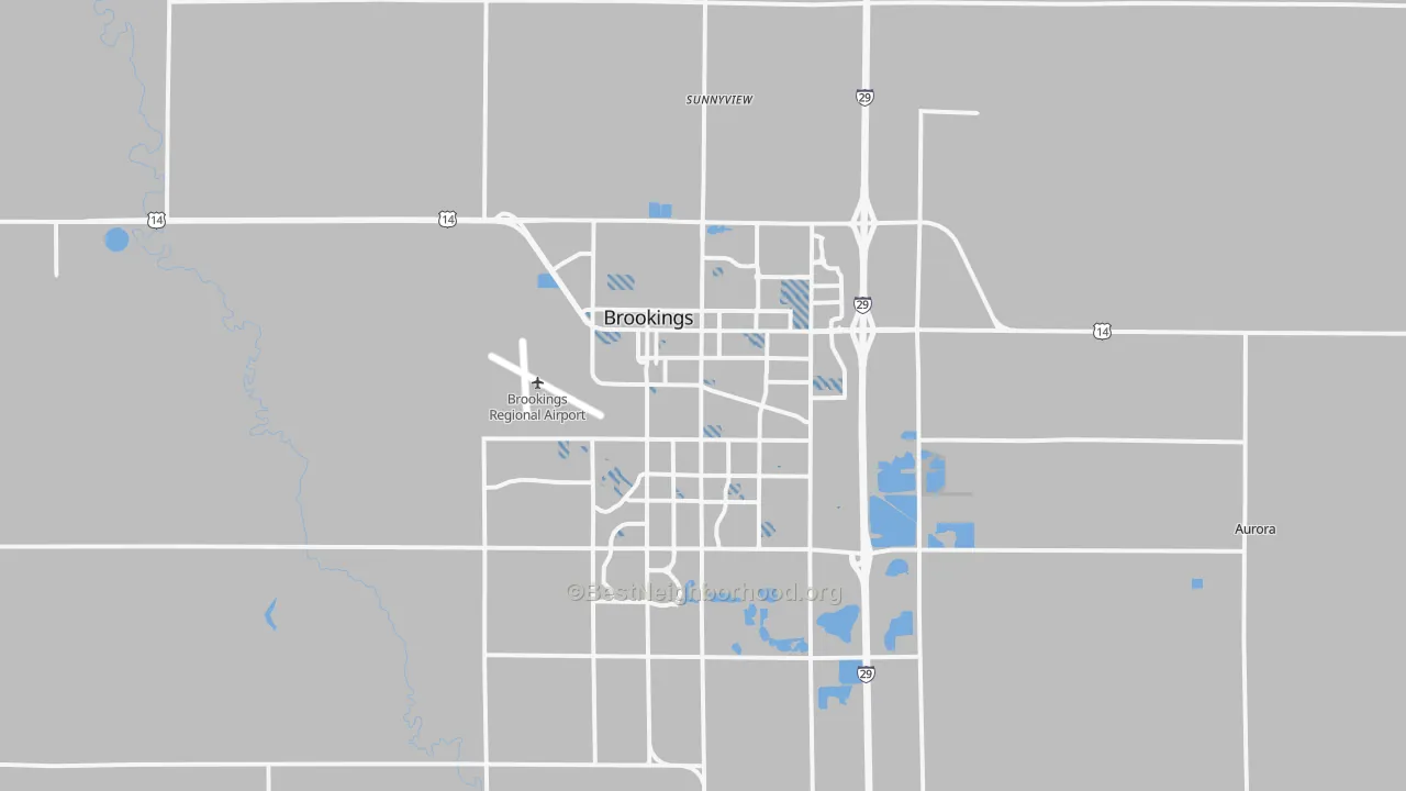 Transit Grade map of Brookings, SD