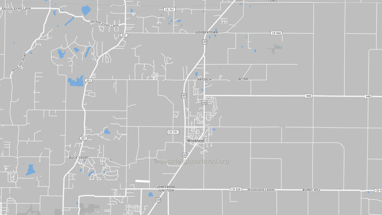 Transit Grade map of Brookland, AR