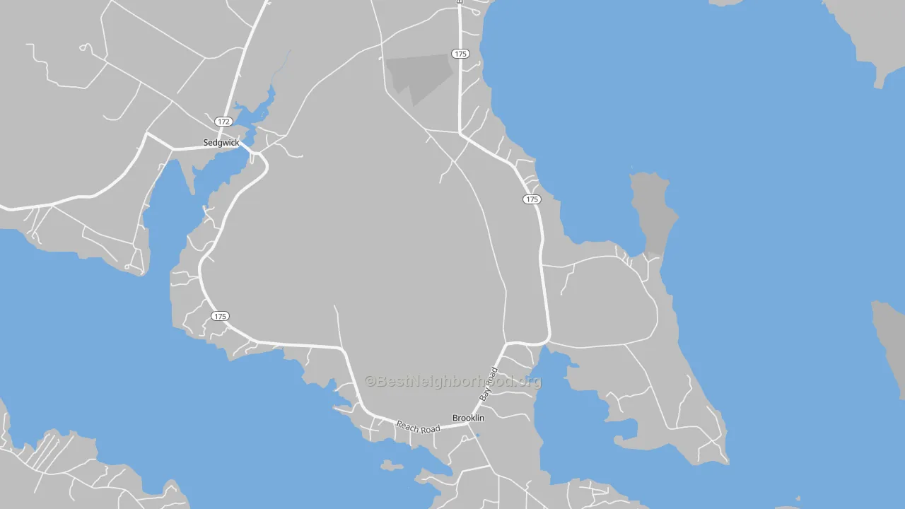 Transit Grade map of Brooklin, ME