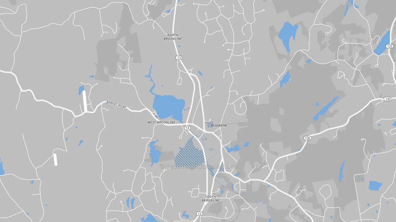 Transit Grade map of Brookline, NH