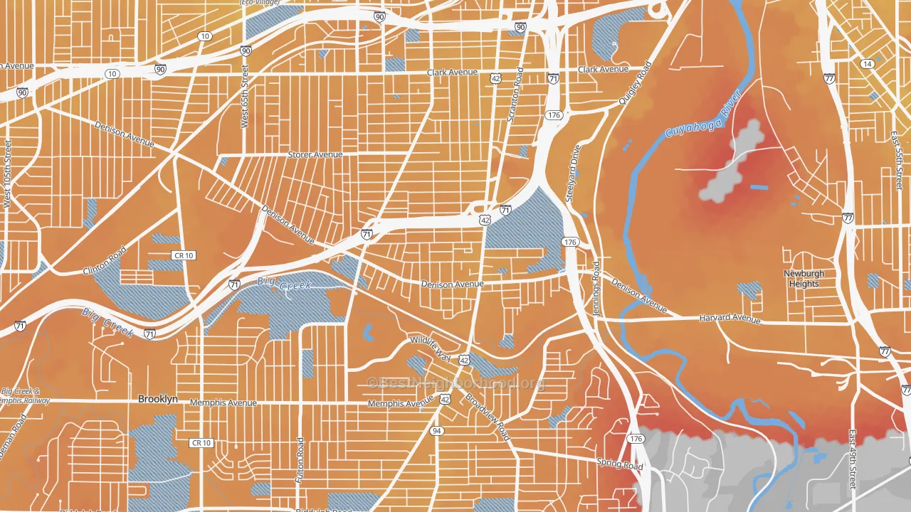 Transit Grade map of Brooklyn-Centre, Cleveland, OH