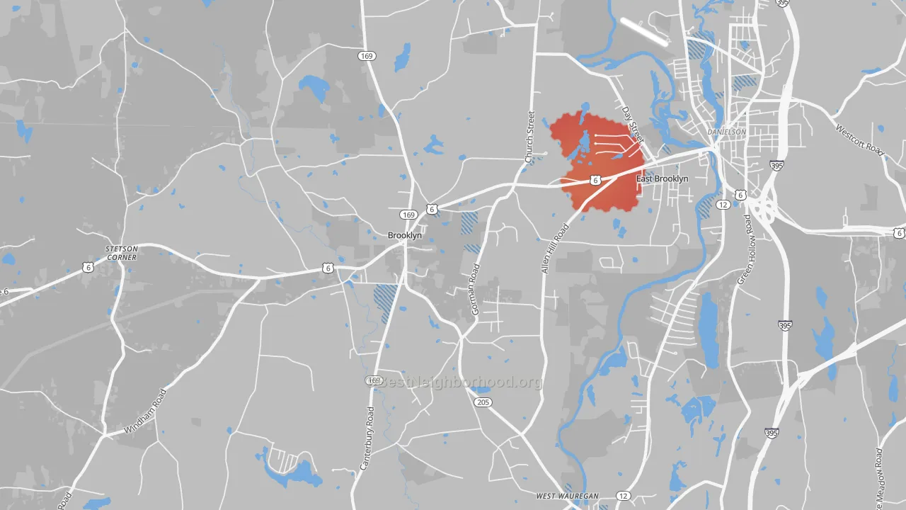 Transit Grade map of Brooklyn, CT