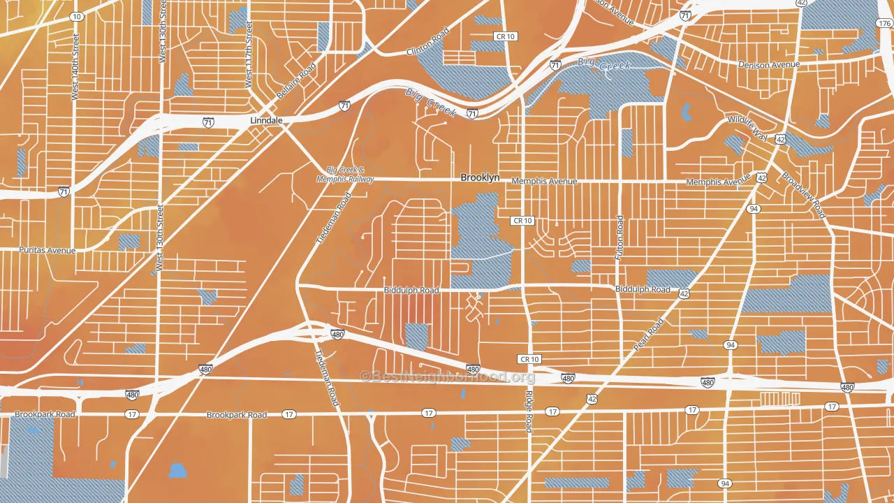 Transit Grade map of Brooklyn, OH