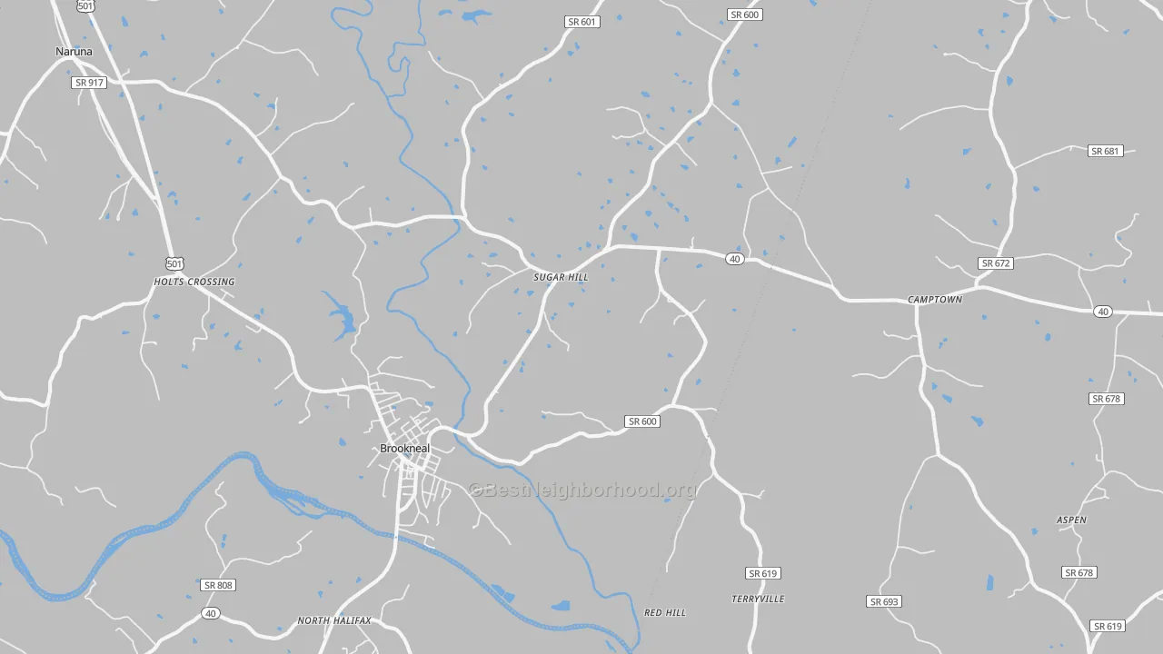 Transit Grade map of Brookneal, VA