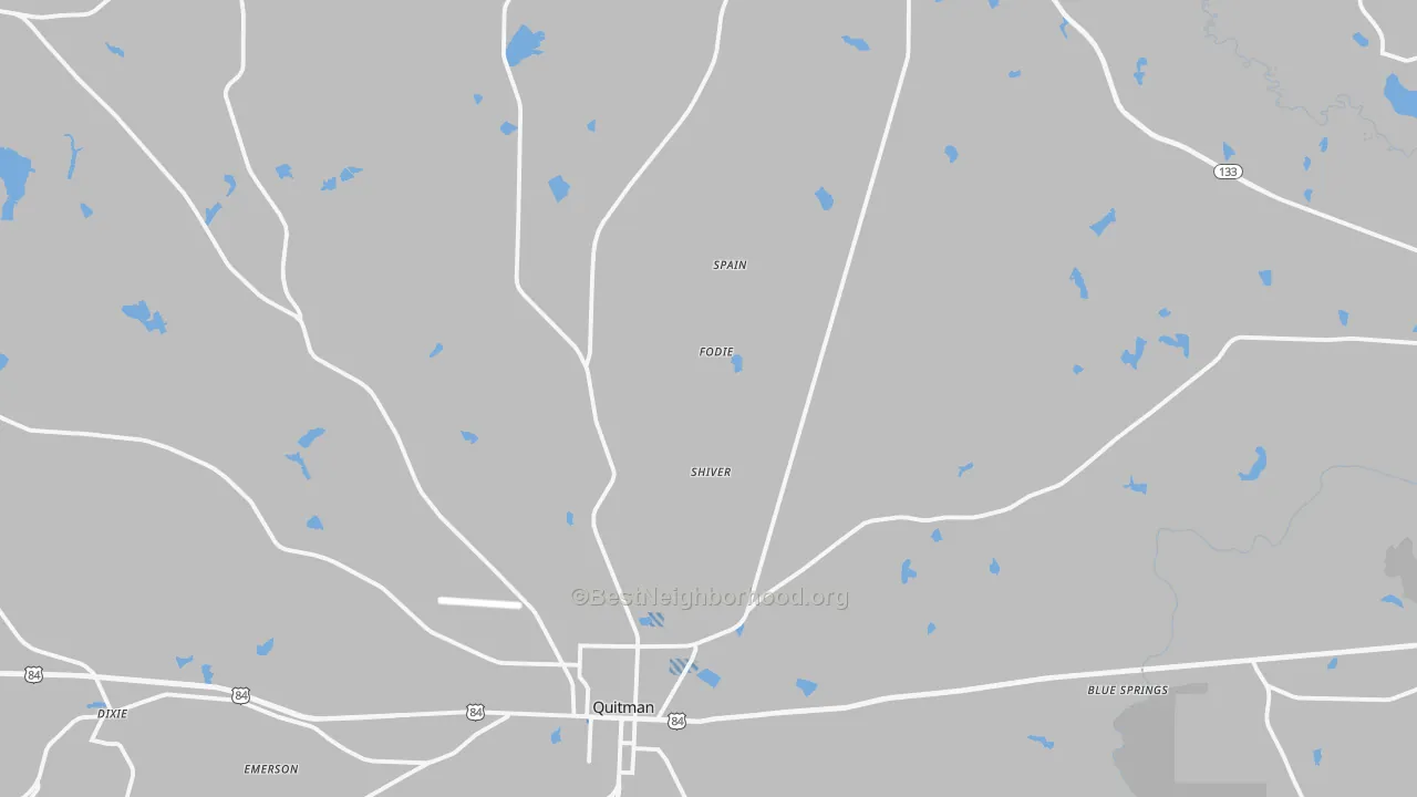Transit Grade map of Brooks County, GA