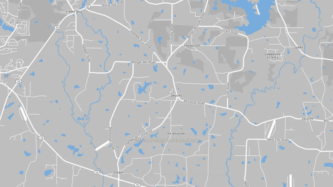 Transit Grade map of Brooks, GA