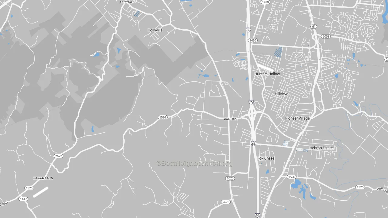 Transit Grade map of Brooks, KY