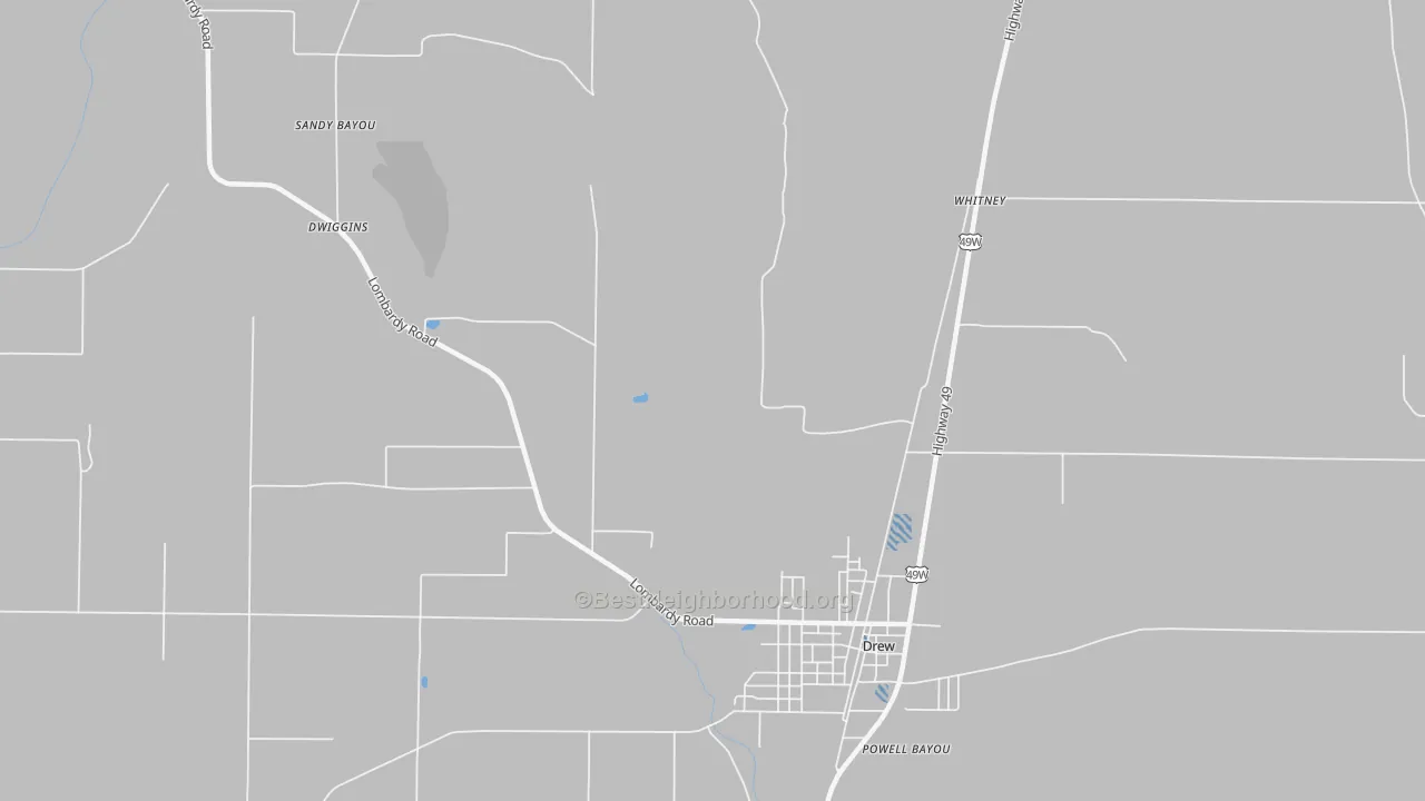 Transit Grade map of Brooks, MS