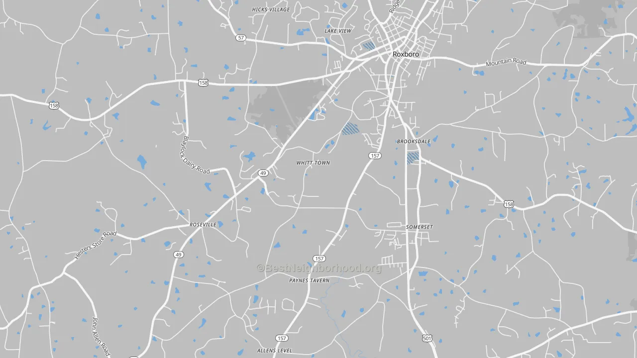 Transit Grade map of Brooksdale, NC