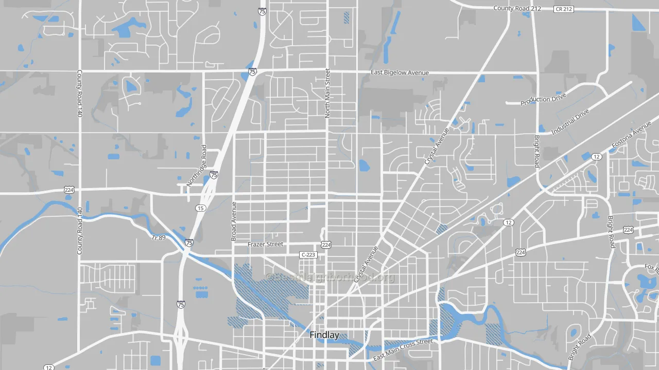 Transit Grade map of Brookside, Findlay, OH