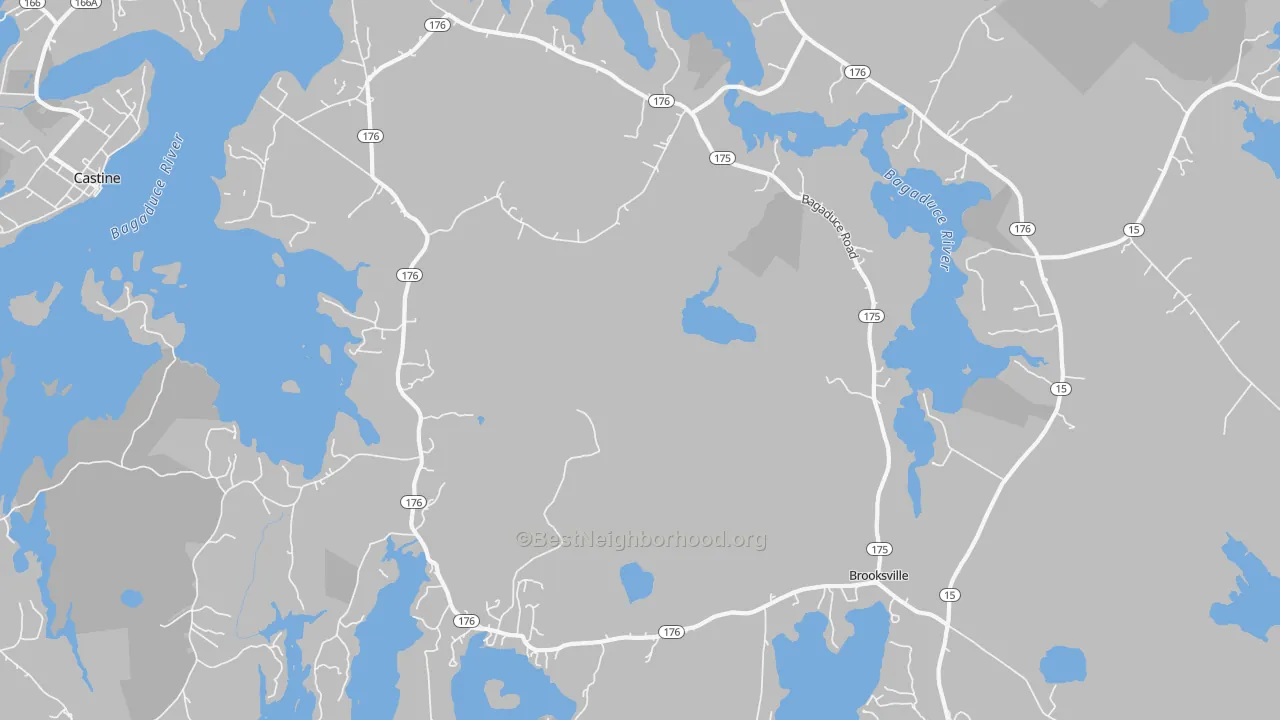 Transit Grade map of Brooksville, ME