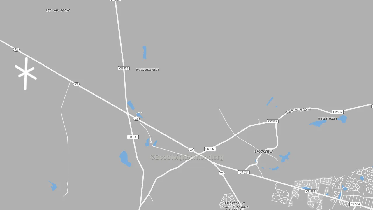 Transit Grade map of Brookville, NJ