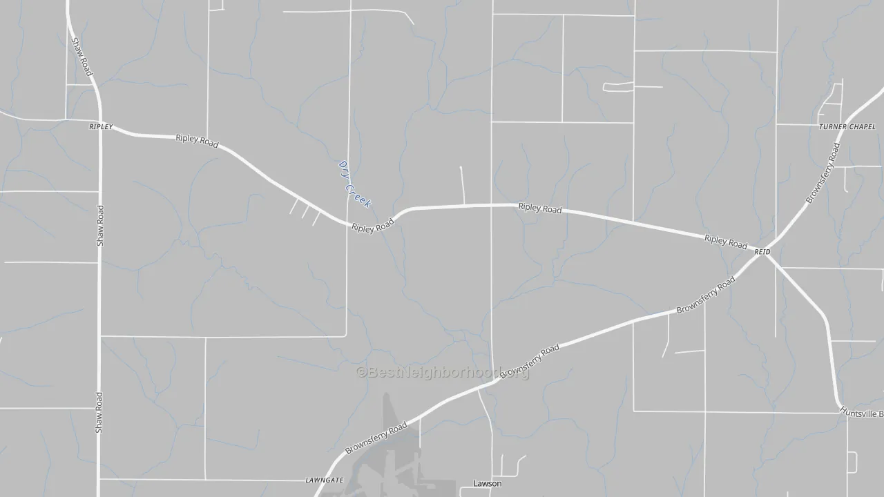 Transit Grade map of Brookwood Forest, AL