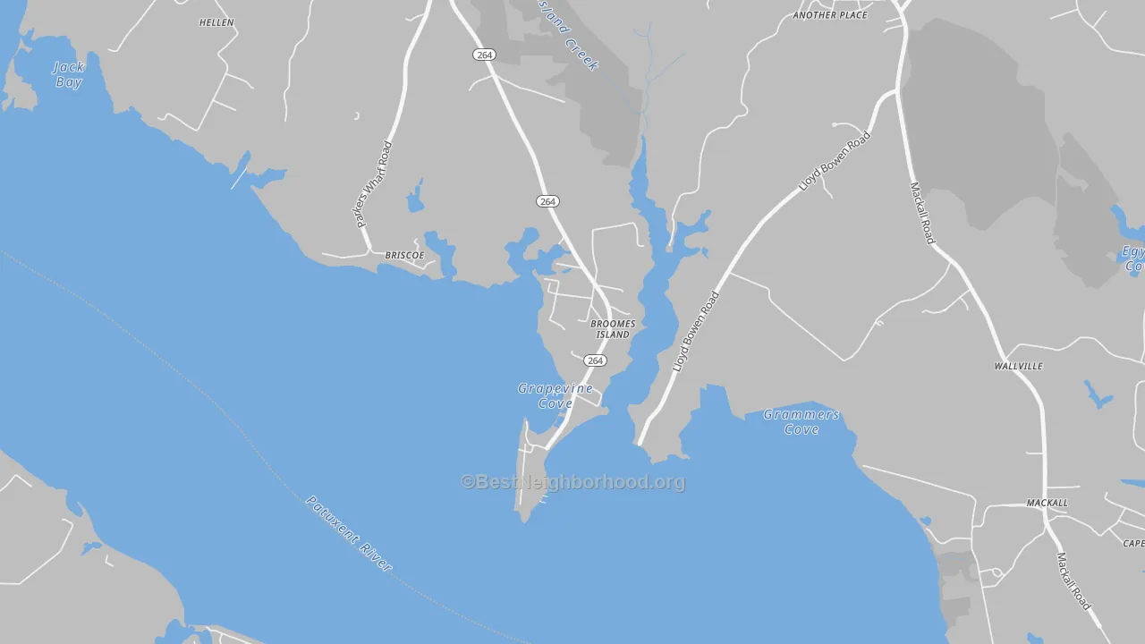 Transit Grade map of Broomes Island, MD