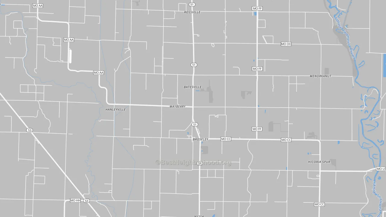 Transit Grade map of Broseley, MO