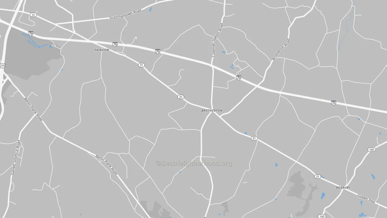 Transit Grade map of Brotherton, PA