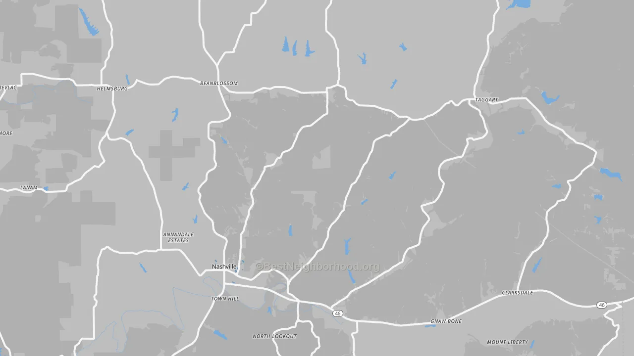 Transit Grade map of Brown County, IN