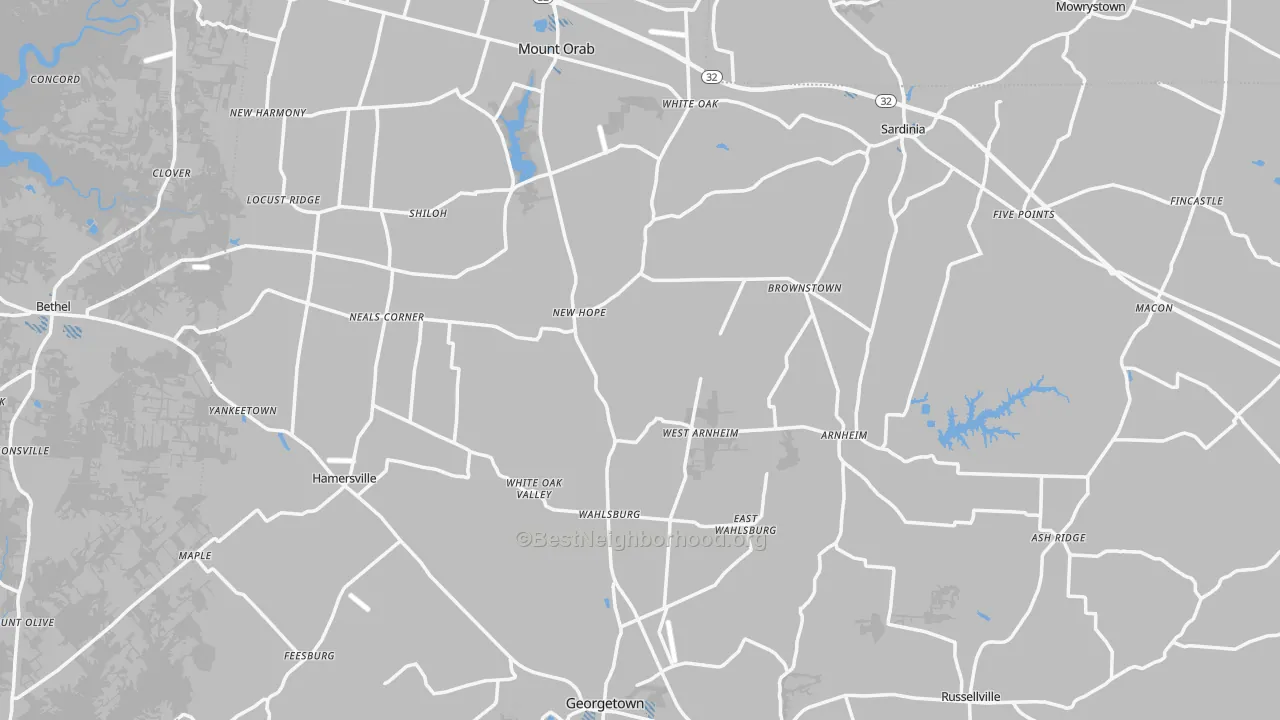 Transit Grade map of Brown County, OH