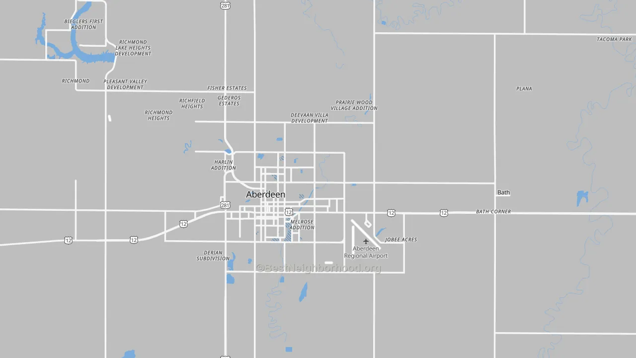Transit Grade map of Brown County, SD