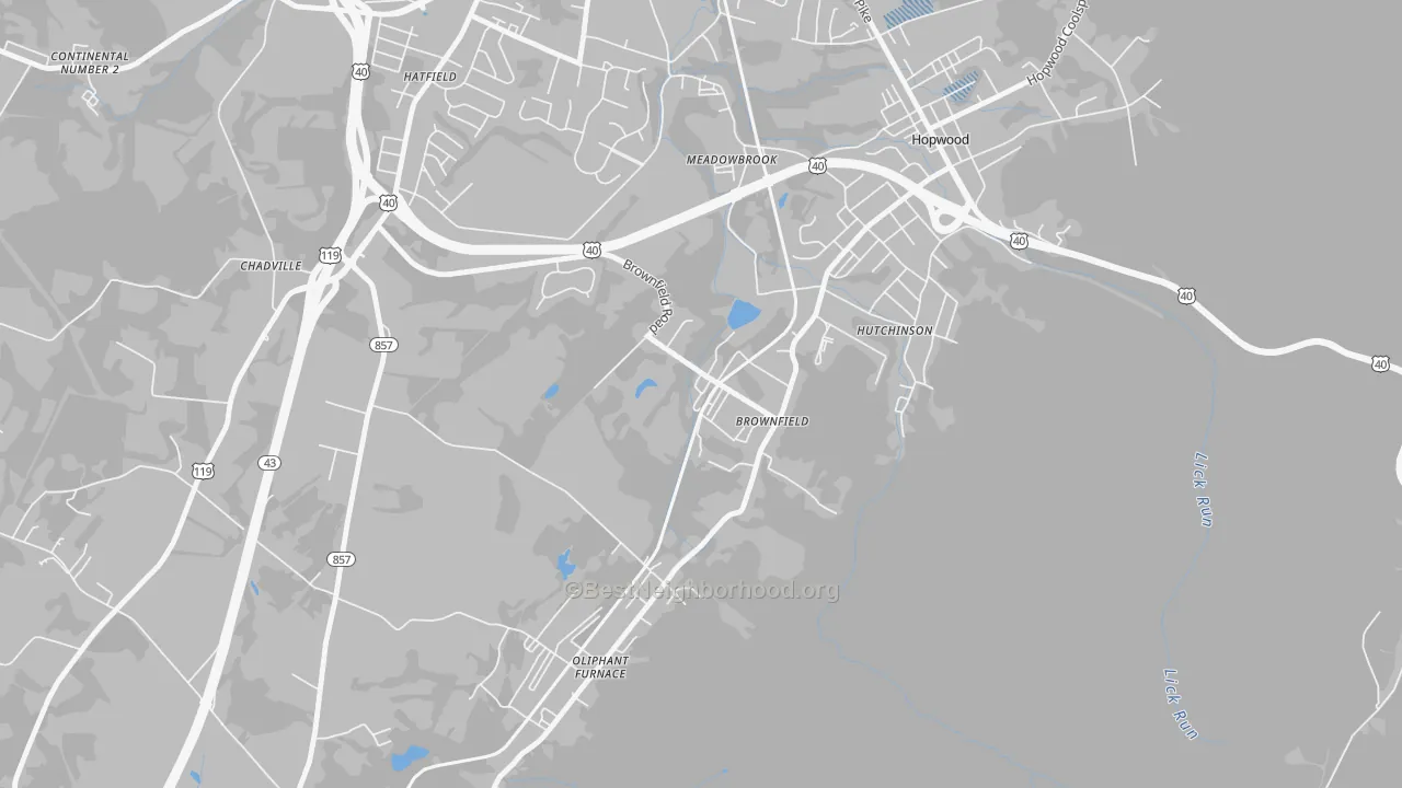 Transit Grade map of Brownfield, PA