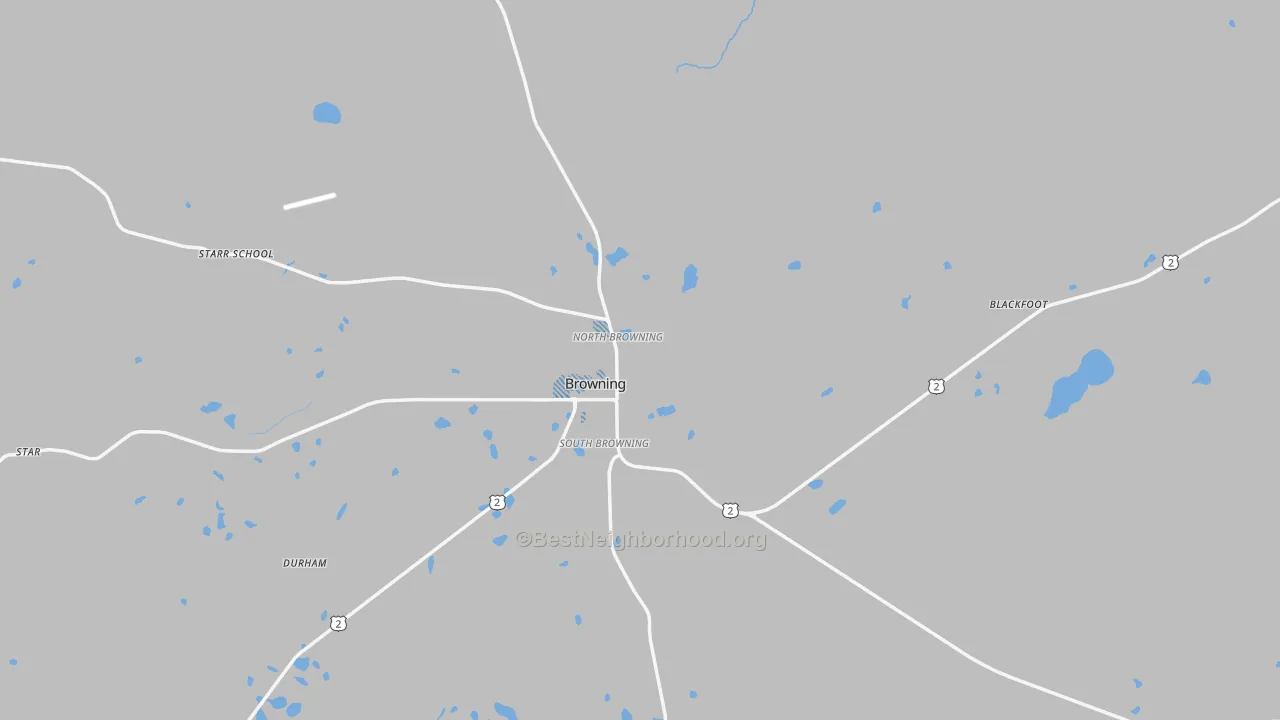 Transit Grade map of Browning, MT