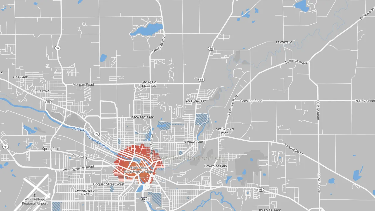 Transit Grade map of Brownlee Park, MI