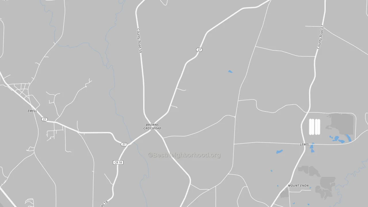 Transit Grade map of Browns Crossroads, AL