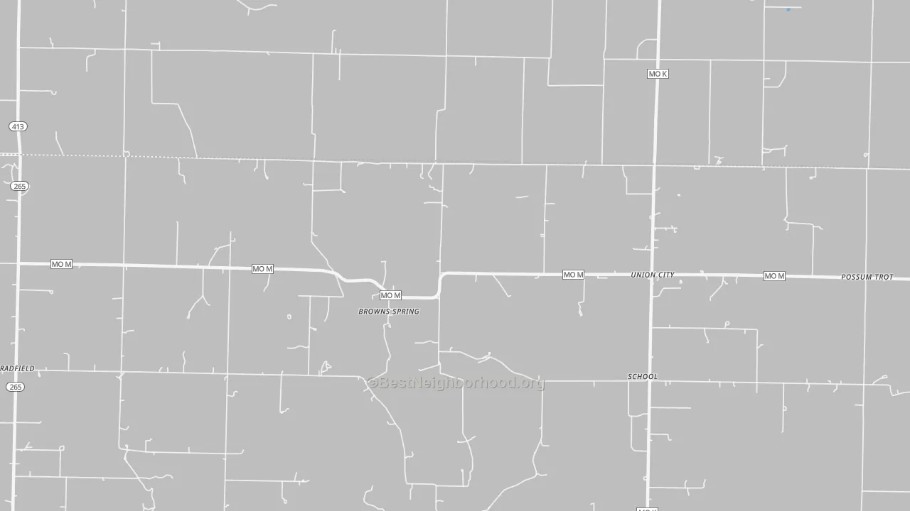 Transit Grade map of Browns Spring, MO