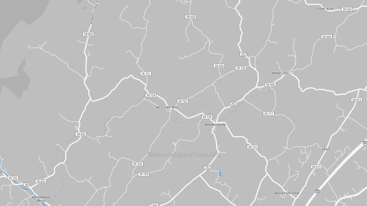 Transit Grade map of Brownsburg, VA