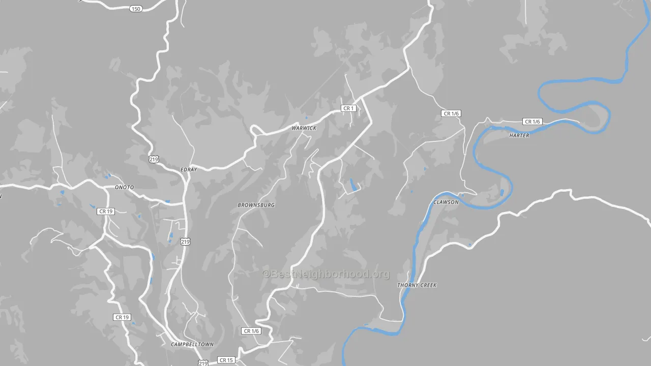 Transit Grade map of Brownsburg, WV