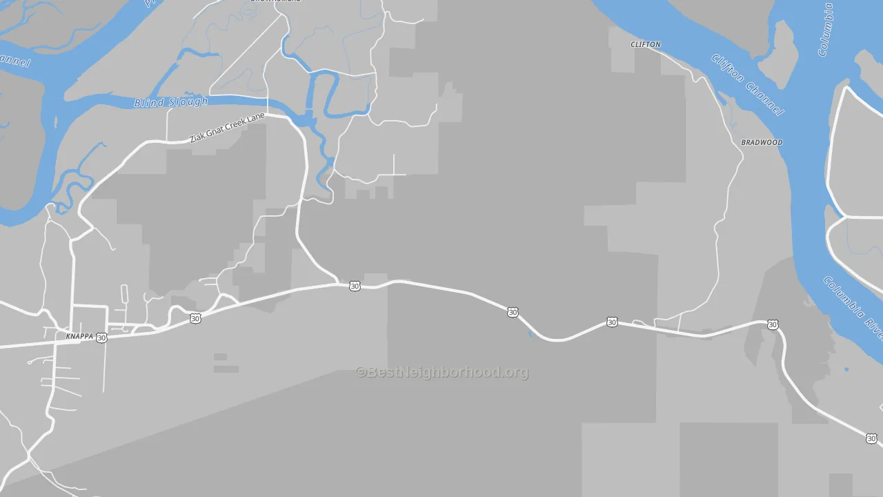 Transit Grade map of Brownsmead, OR