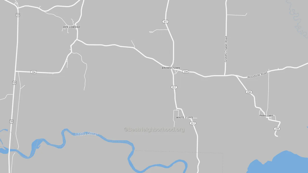 Transit Grade map of Brownstown, AR