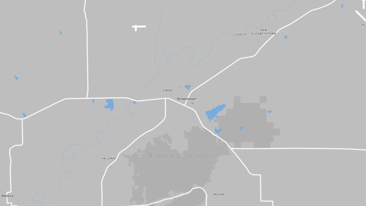 Transit Grade map of Brownstown, IN