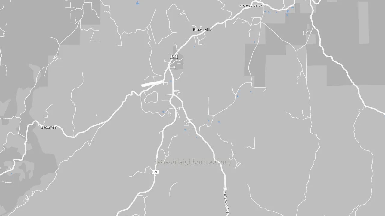 Transit Grade map of Brownsville, CA