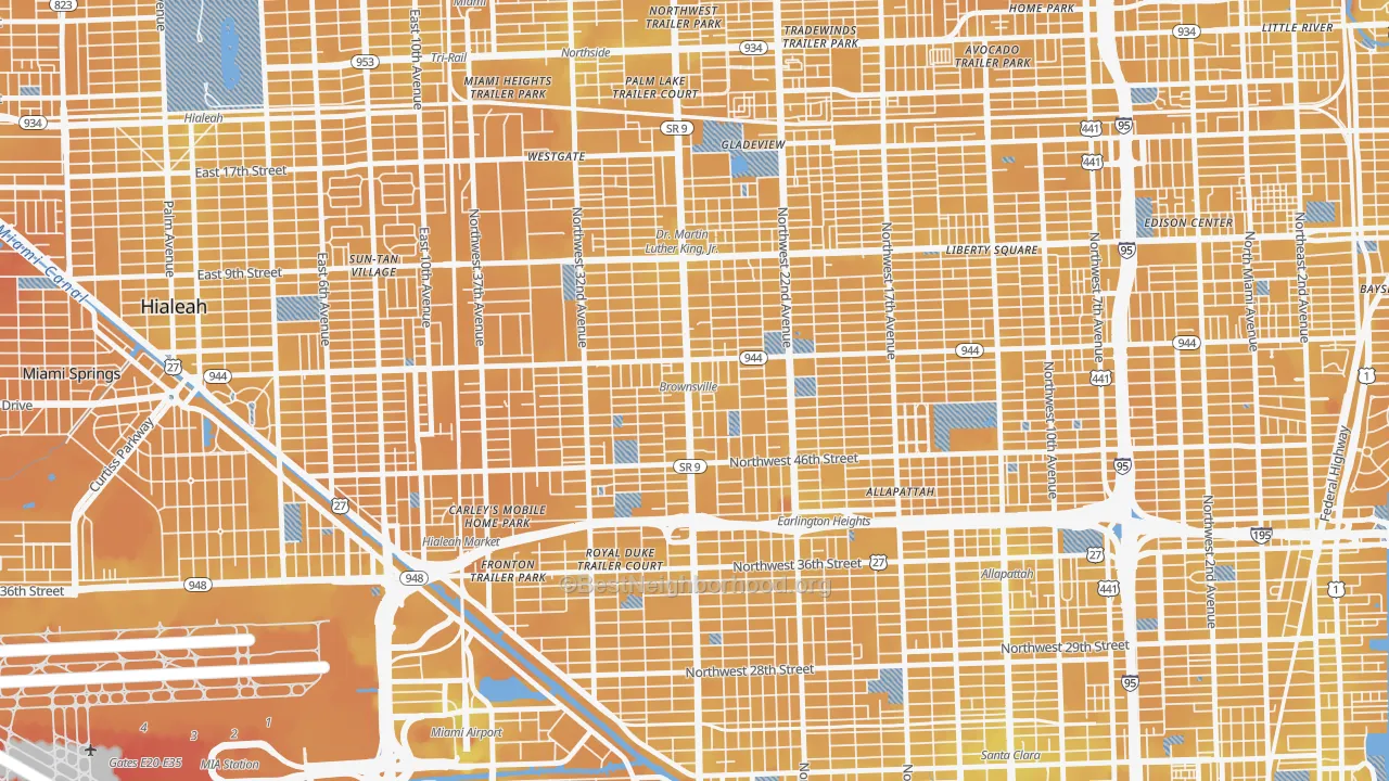 Transit Grade map of Brownsville, FL