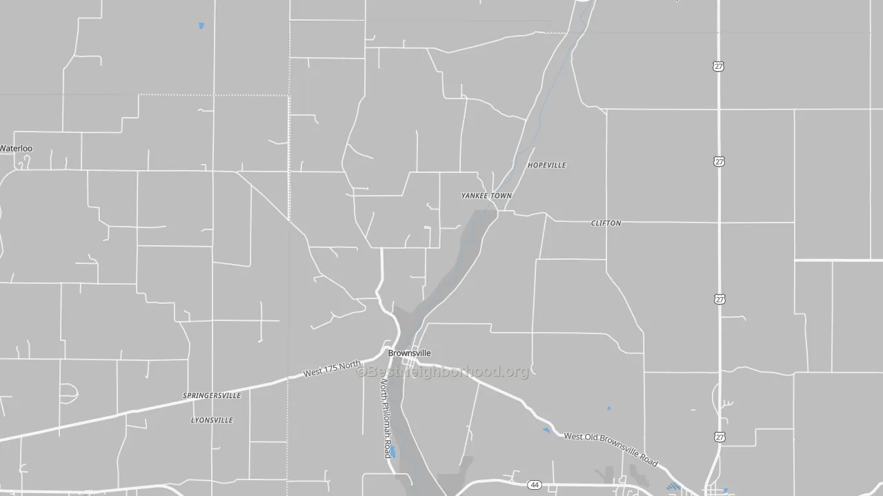 Transit Grade map of Brownsville, IN