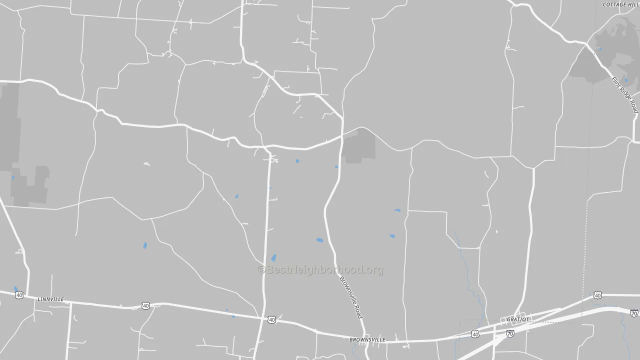 Transit Grade map of Brownsville, OH