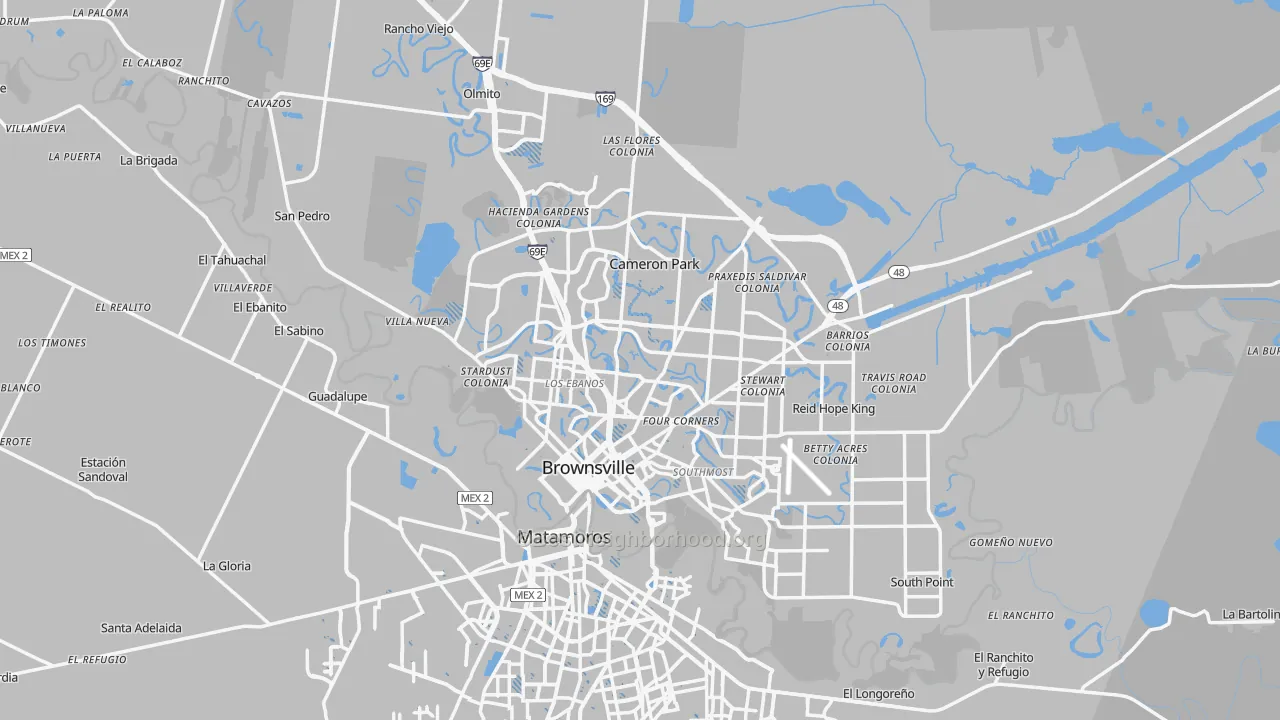 Transit Grade map of Brownsville, TX
