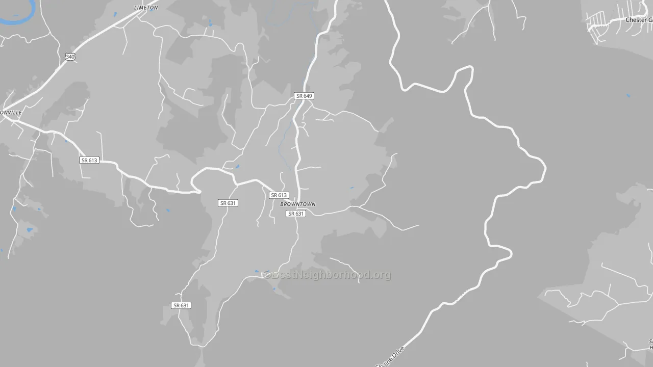 Transit Grade map of Browntown, VA