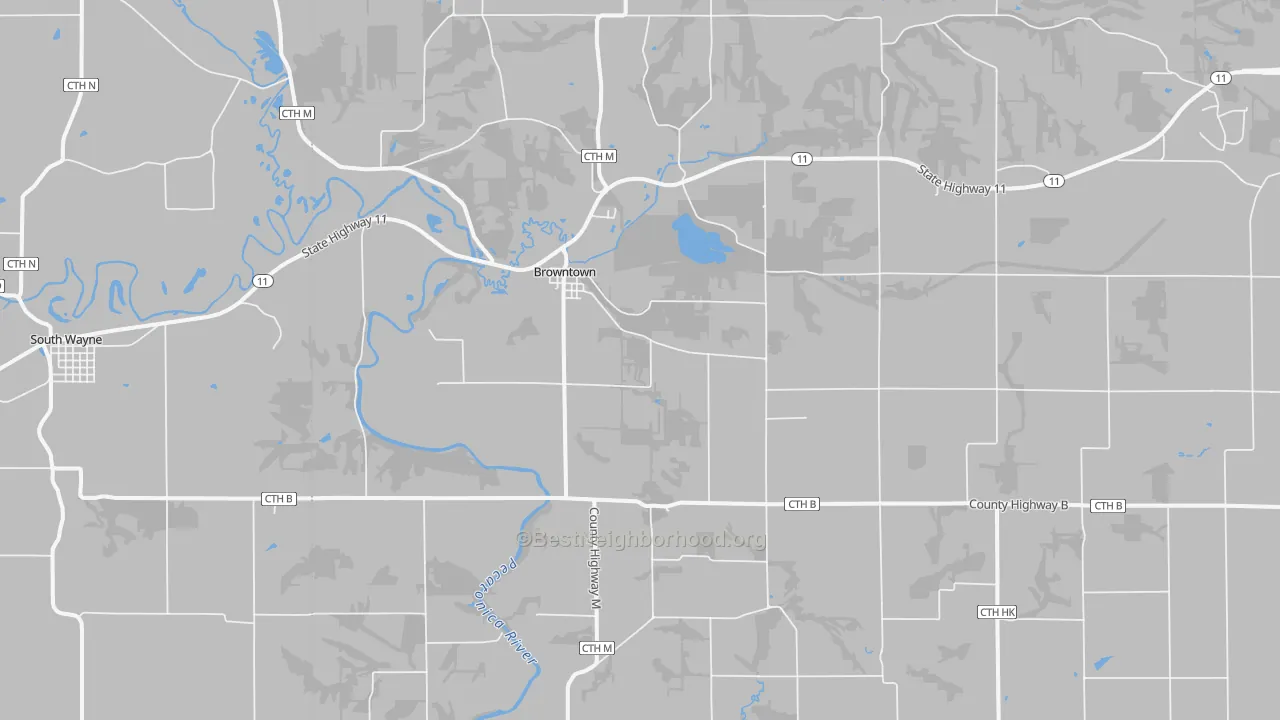Transit Grade map of Browntown, WI