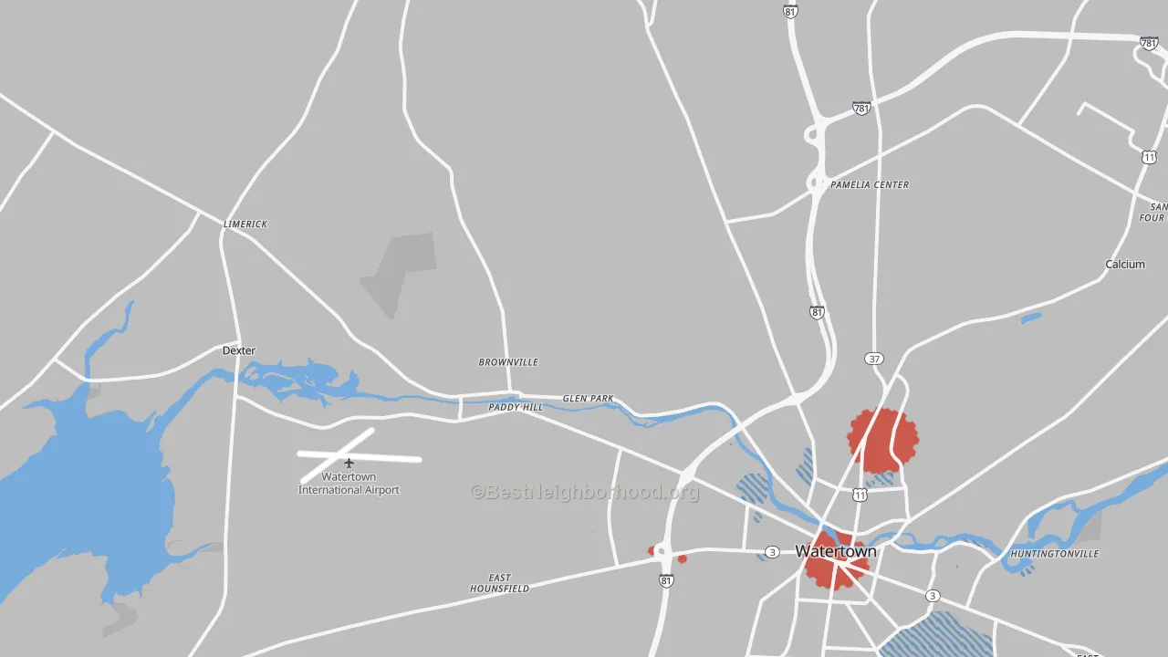 Transit Grade map of Brownville, NY