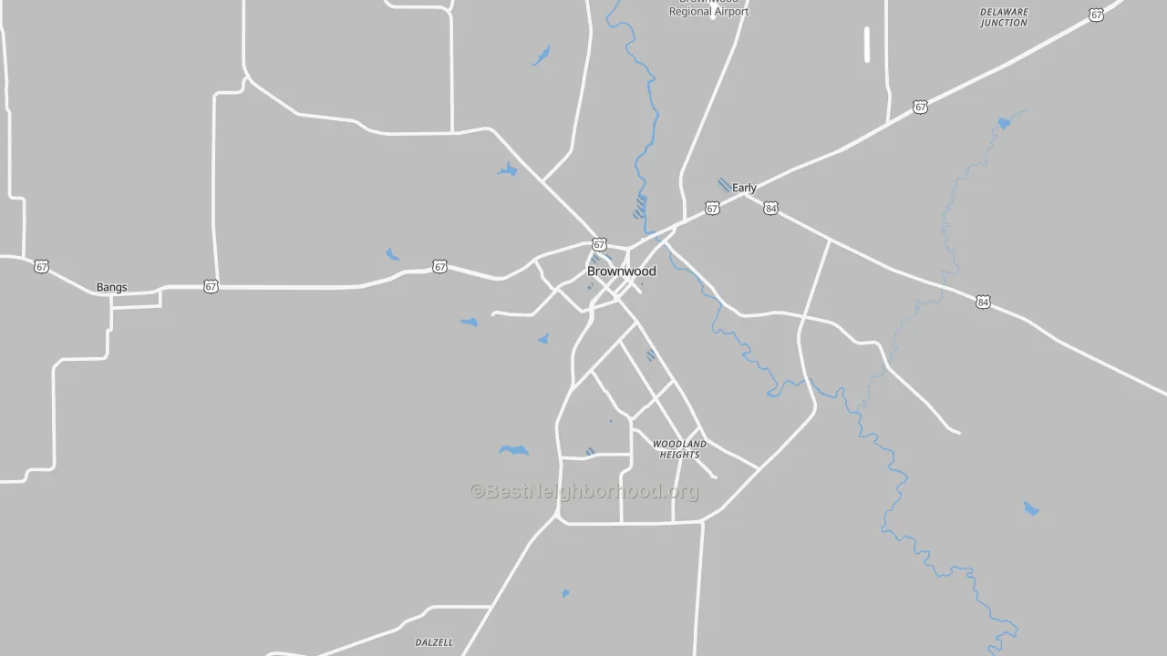 Transit Grade map of Brownwood, TX