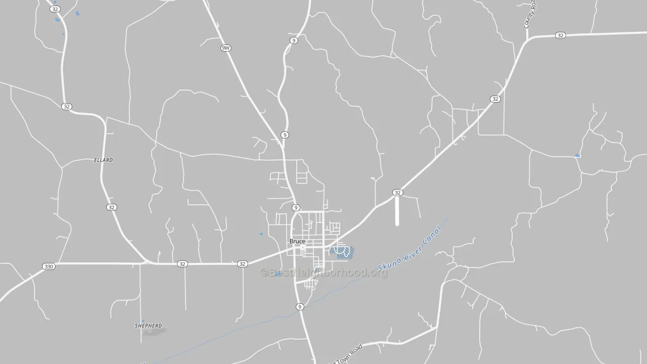 Transit Grade map of Bruce, MS